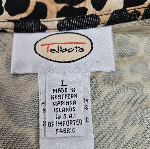 Talbots Leopard Print Wrap Blouse Size Large Women's - Picture 9 of 10